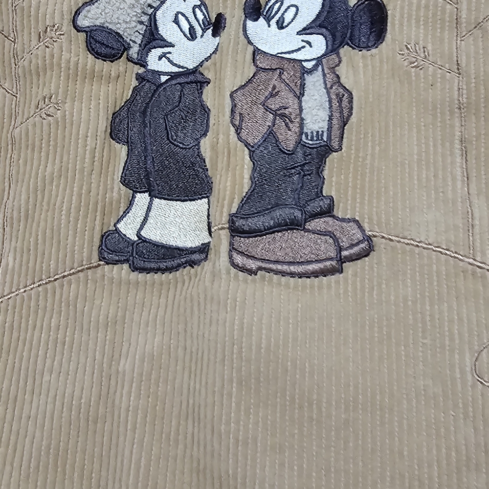 Tan Corduroy Jacket with Cartoon Embroidery Disney